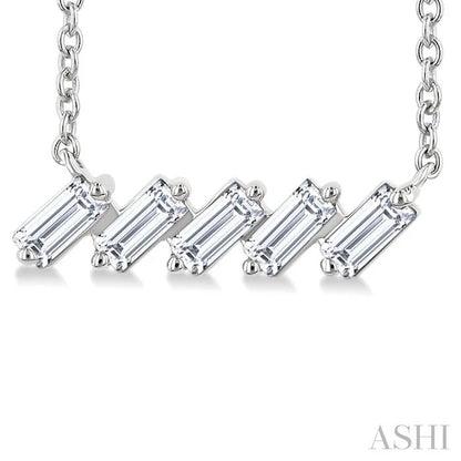 Baguette Diamond Bar Necklace