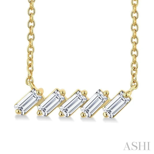 Baguette Diamond Bar Necklace