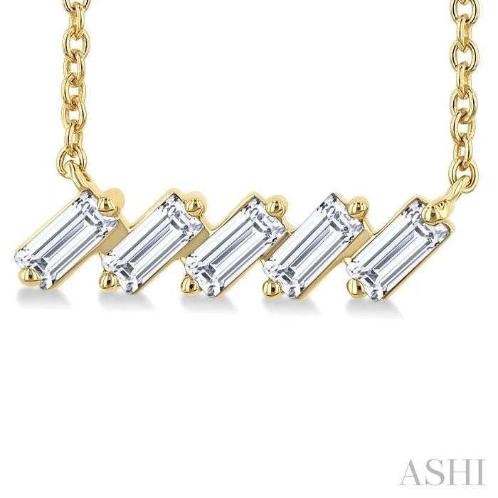 Baguette Diamond Bar Necklace