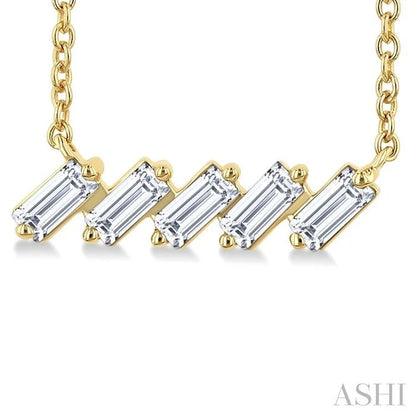 Baguette Diamond Bar Necklace
