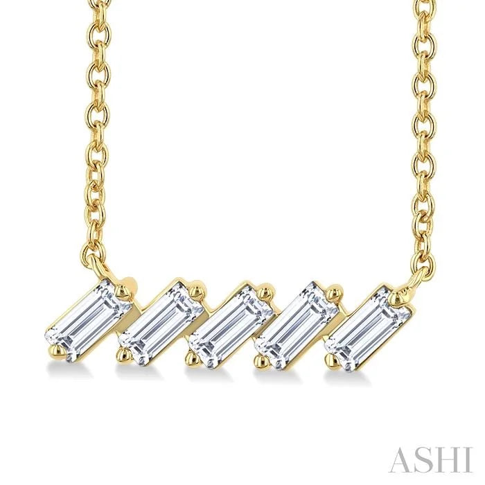 Baguette Diamond Bar Necklace
