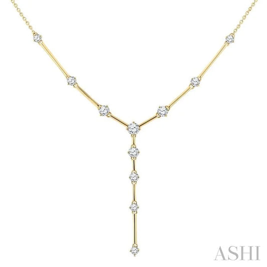 Bar Link Diamond Fashion Y Necklace