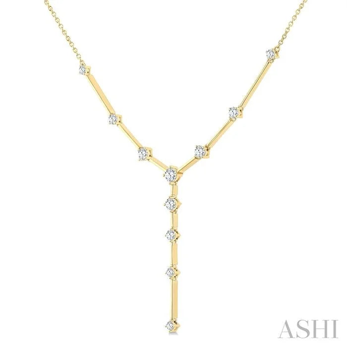 Bar Link Diamond Fashion Y Necklace