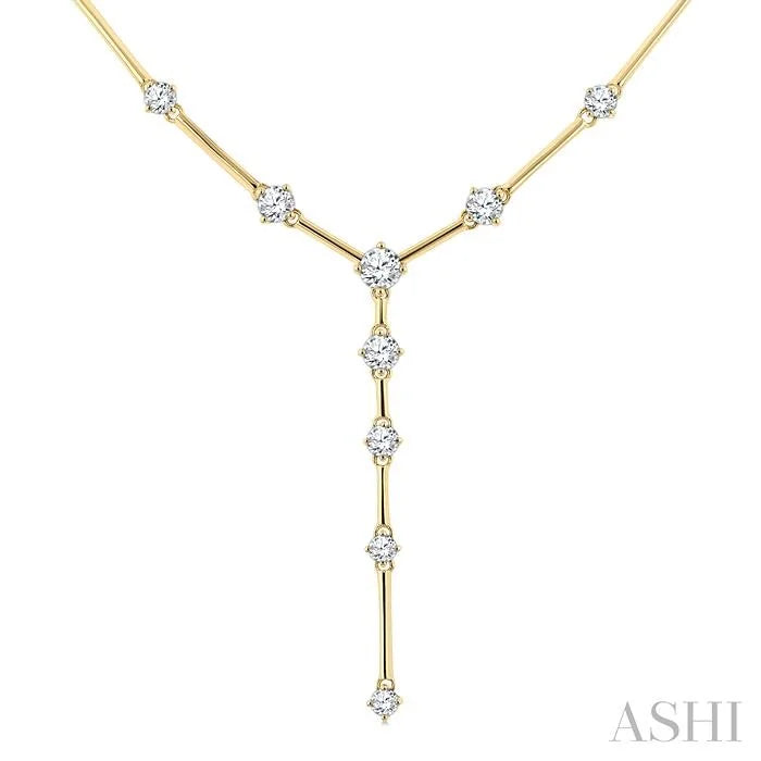 Bar Link Diamond Fashion Y Necklace