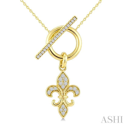 Fleur De Lis Toggle Diamond Fashion Necklace