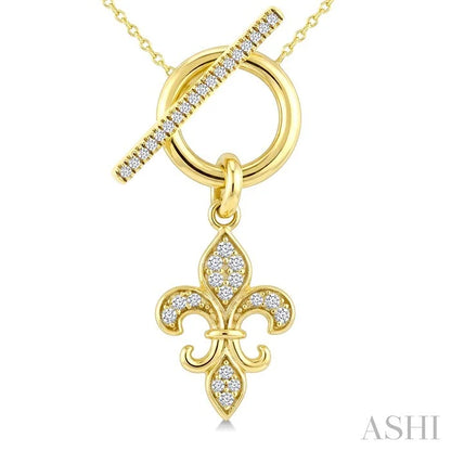 Fleur De Lis Toggle Diamond Fashion Necklace