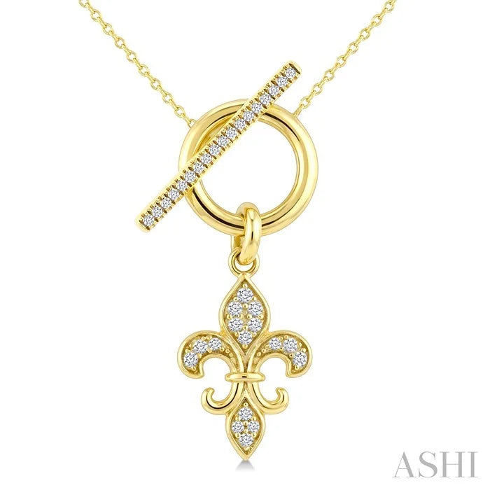 Fleur De Lis Toggle Diamond Fashion Necklace