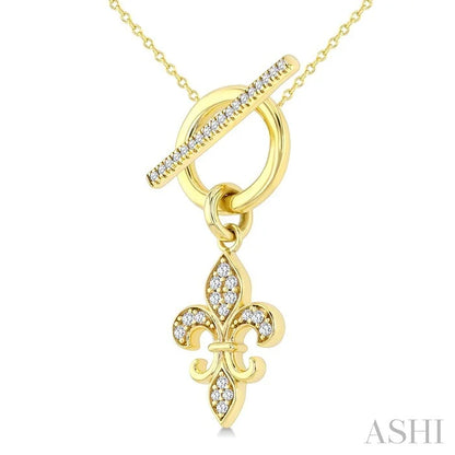 Fleur De Lis Toggle Diamond Fashion Necklace