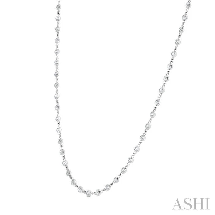Bezel Set Diamond Station Necklace