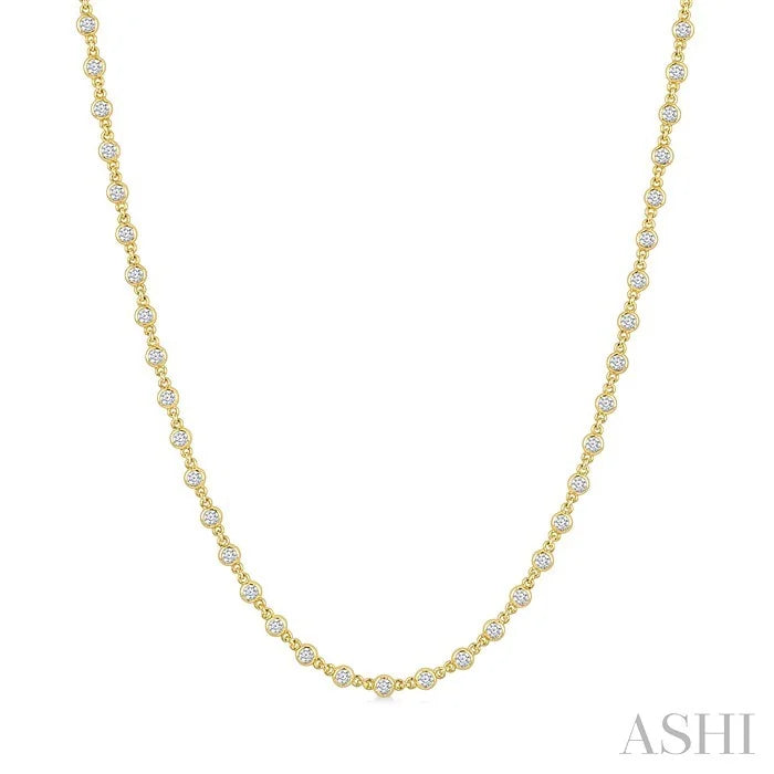 Bezel Set Diamond Station Necklace
