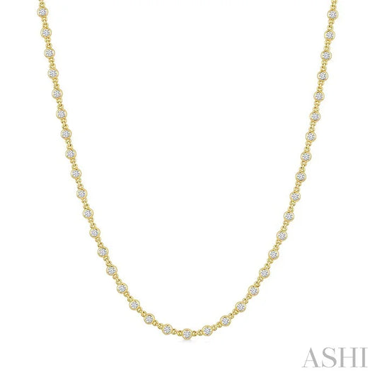 Bezel Set Diamond Station Necklace