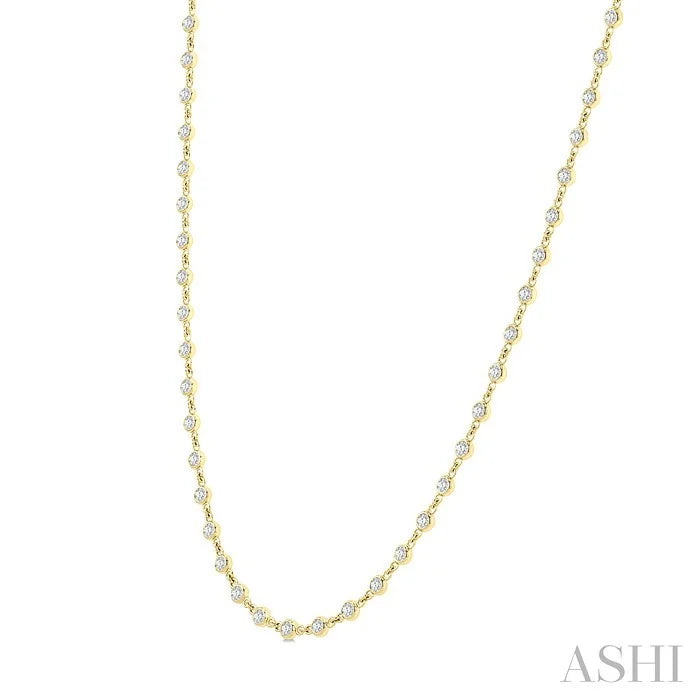 Bezel Set Diamond Station Necklace
