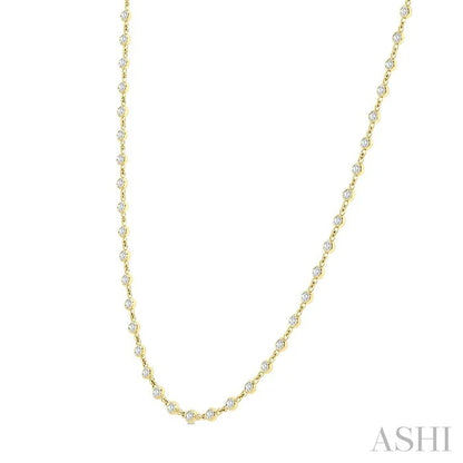 Bezel Set Diamond Station Necklace