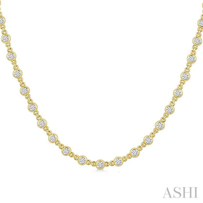 Bezel Set Diamond Station Necklace