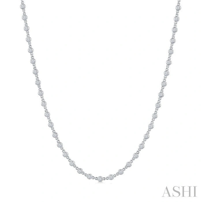 Bezel Set Diamond Station Necklace