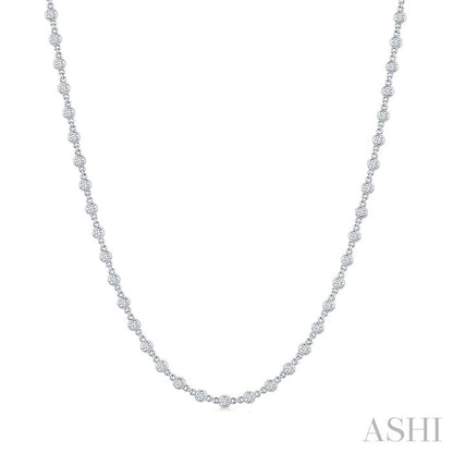 Bezel Set Diamond Station Necklace
