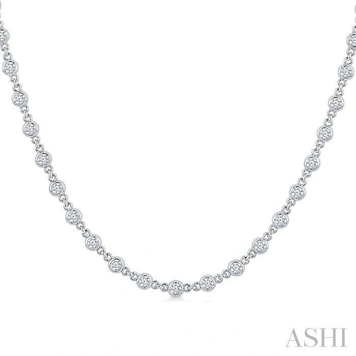Bezel Set Diamond Station Necklace