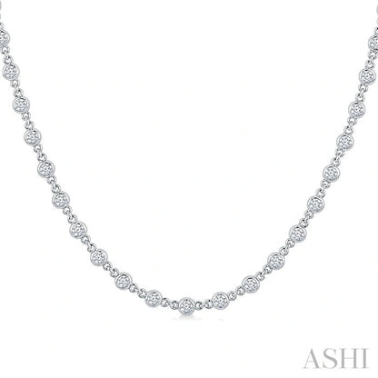 Bezel Set Diamond Station Necklace