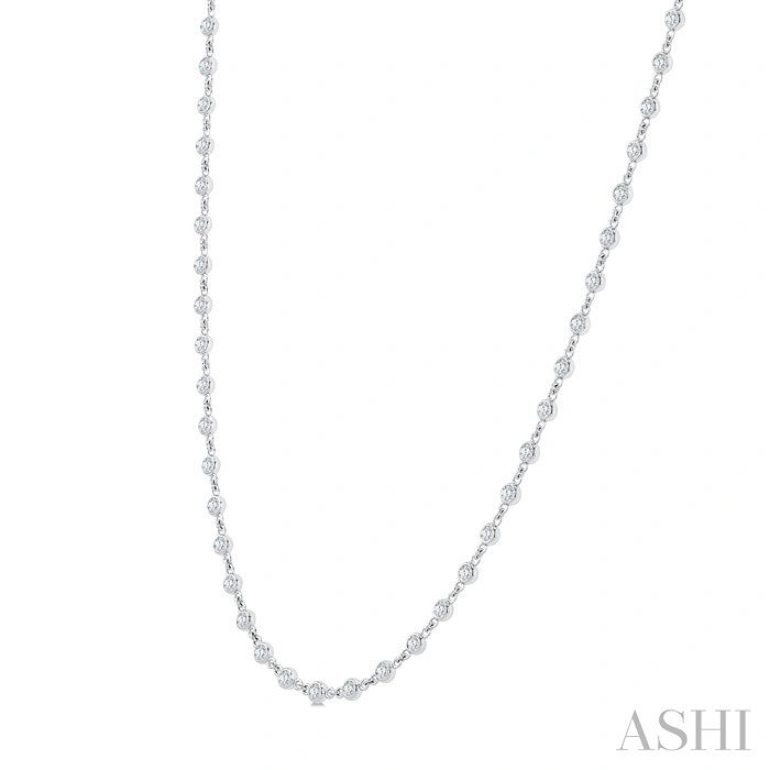 Bezel Set Diamond Station Necklace