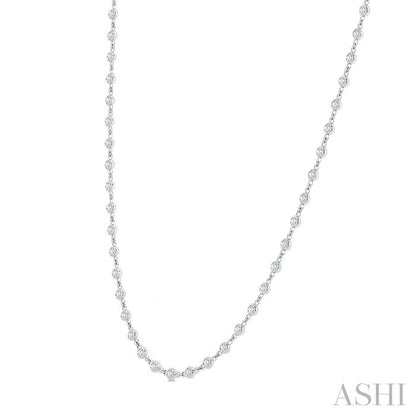 Bezel Set Diamond Station Necklace