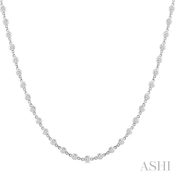 Bezel Set Diamond Station Necklace