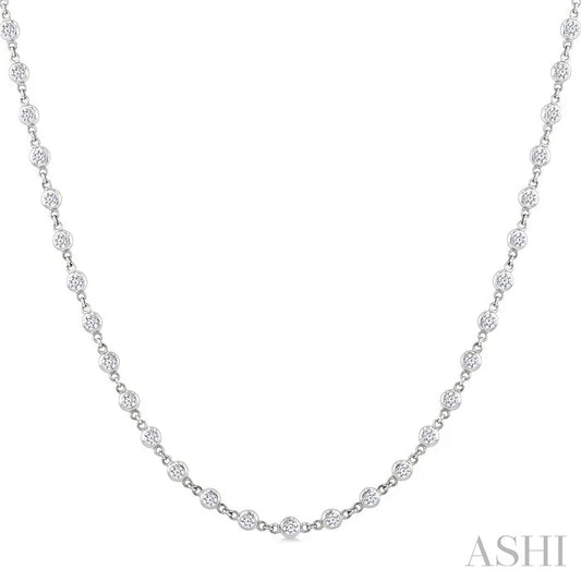 Bezel Set Diamond Station Necklace
