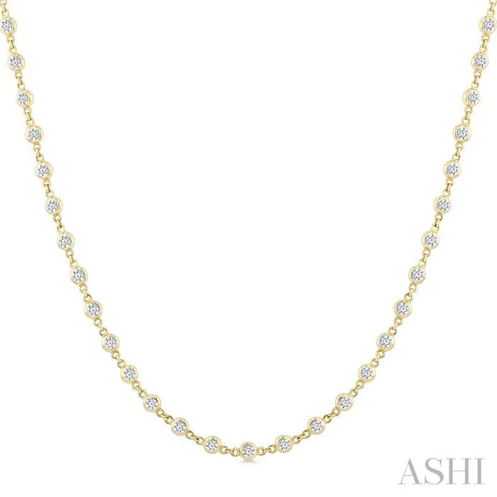 Bezel Set Diamond Station Necklace