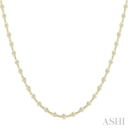 Bezel Set Diamond Station Necklace