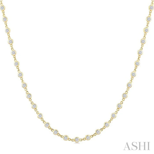 Bezel Set Diamond Station Necklace
