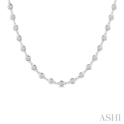 Bezel Set Diamond Station Necklace