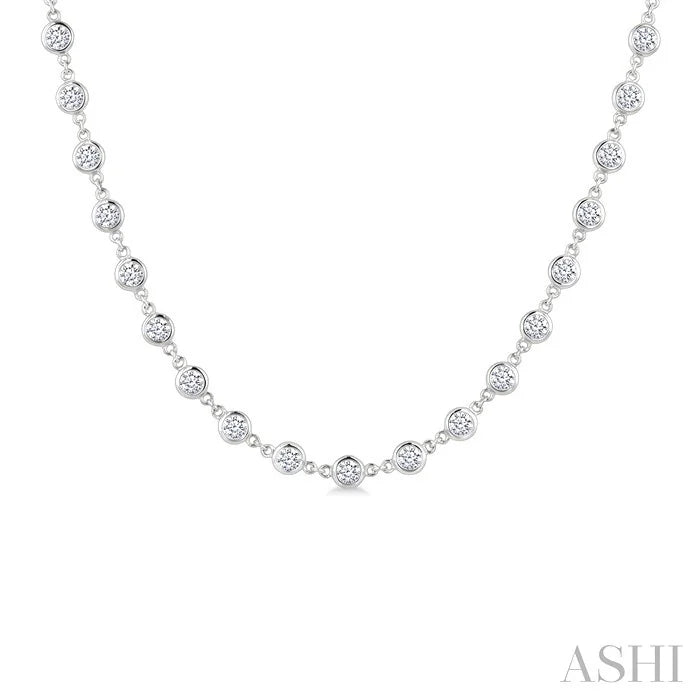 Bezel Set Diamond Station Necklace