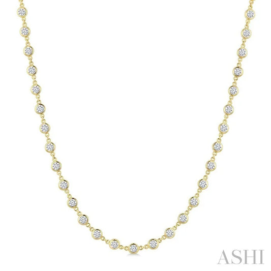 Bezel Set Diamond Station Necklace