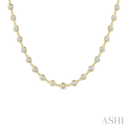 Bezel Set Diamond Station Necklace