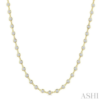Bezel Set Diamond Station Necklace