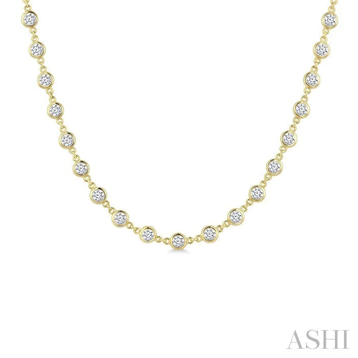 Bezel Set Diamond Station Necklace