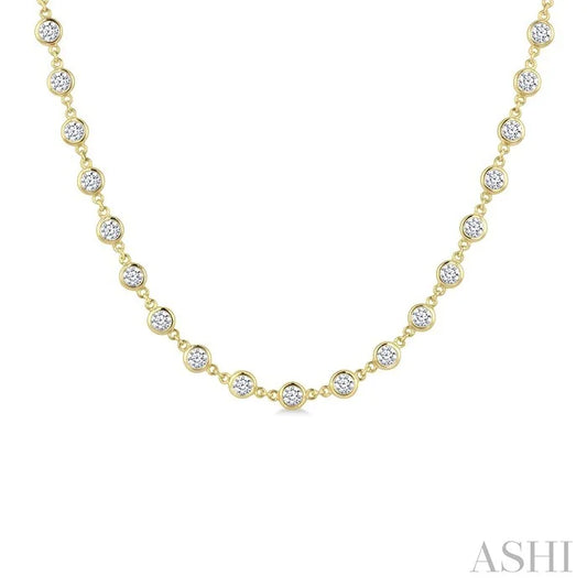 Bezel Set Diamond Station Necklace