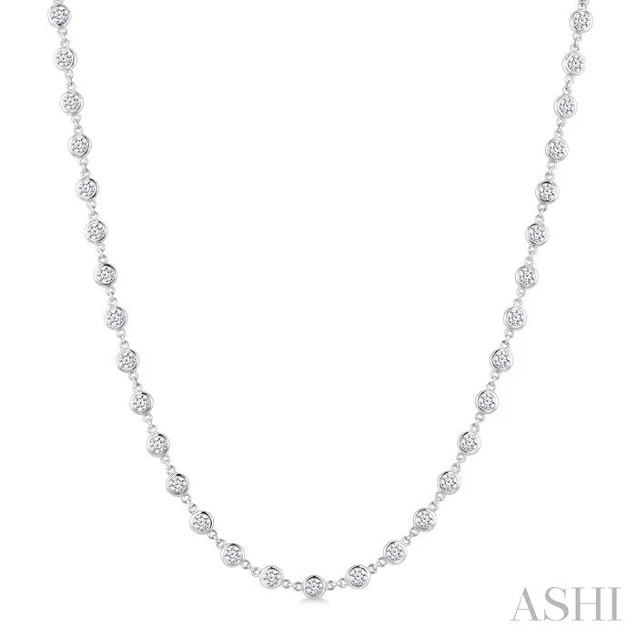 Bezel Set Diamond Station Necklace