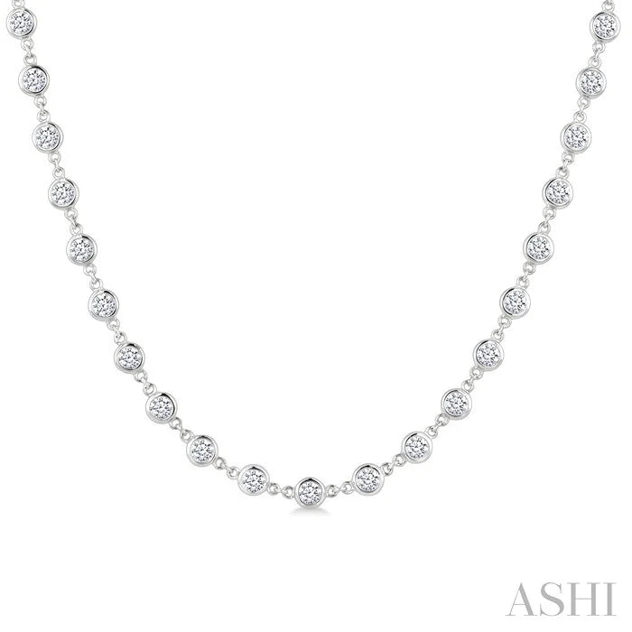 Bezel Set Diamond Station Necklace