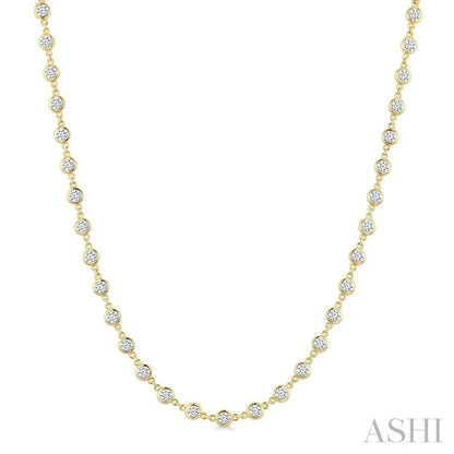 Bezel Set Diamond Station Necklace