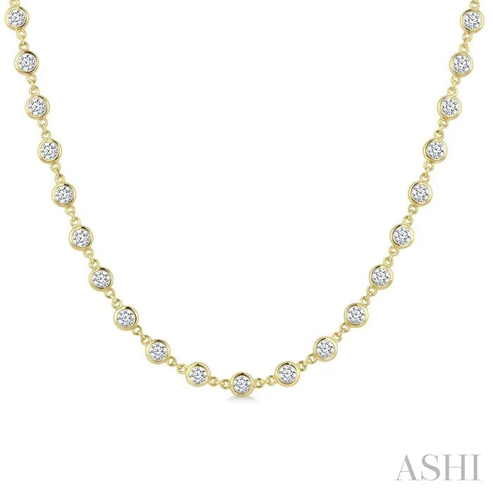 Bezel Set Diamond Station Necklace