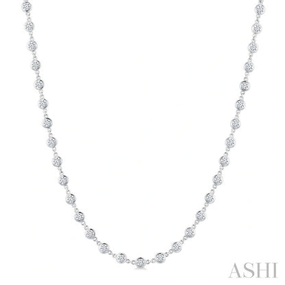 Bezel Set Diamond Station Necklace