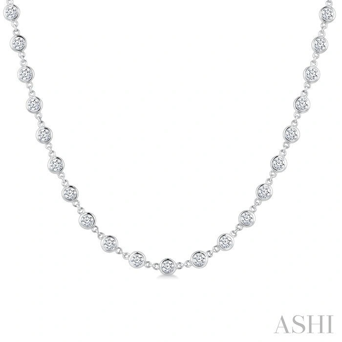 Bezel Set Diamond Station Necklace