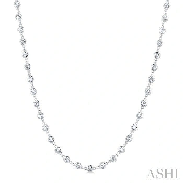 Bezel Set Diamond Station Necklace