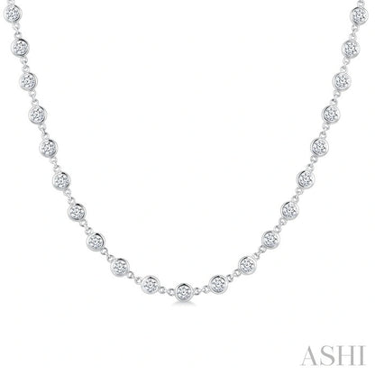 Bezel Set Diamond Station Necklace