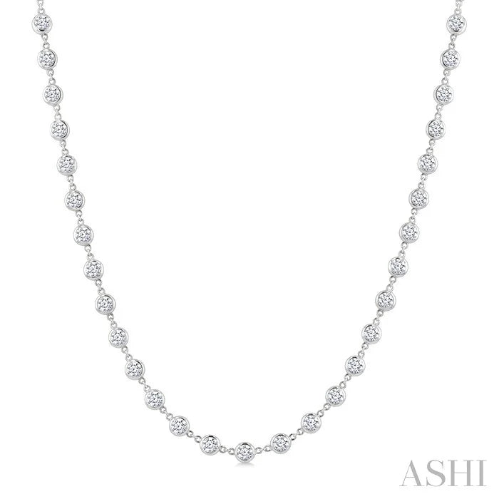 Bezel Set Diamond Station Necklace