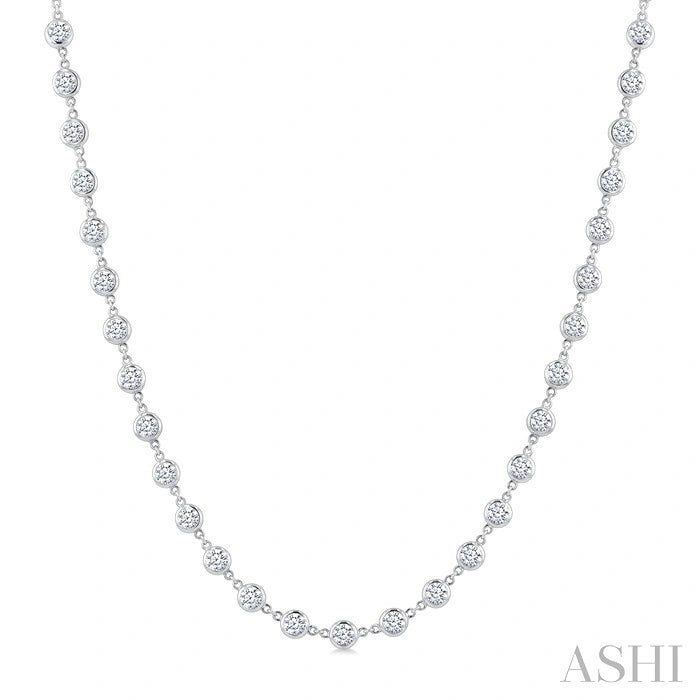 Bezel Set Diamond Station Necklace