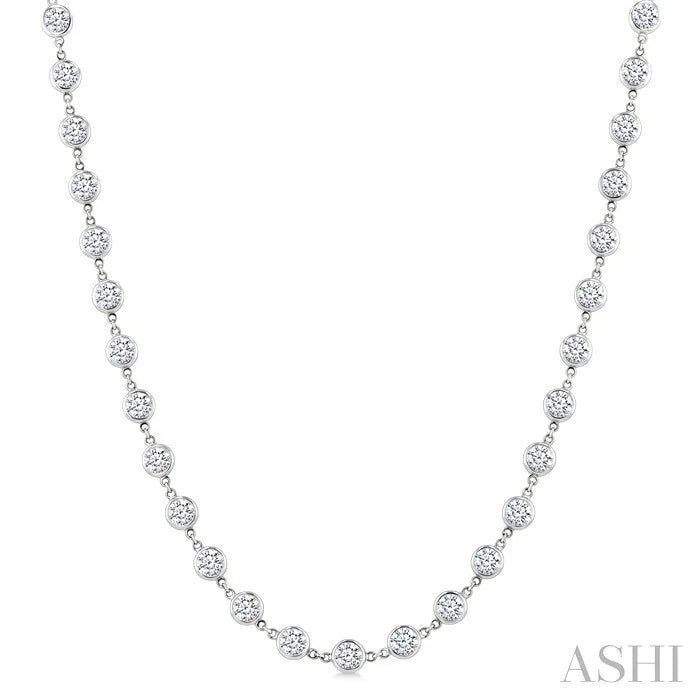 Bezel Set Diamond Station Necklace