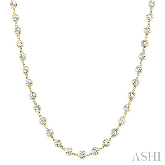 Bezel Set Diamond Station Necklace