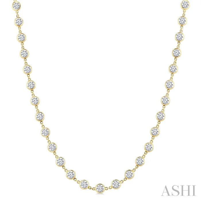 Bezel Set Diamond Station Necklace