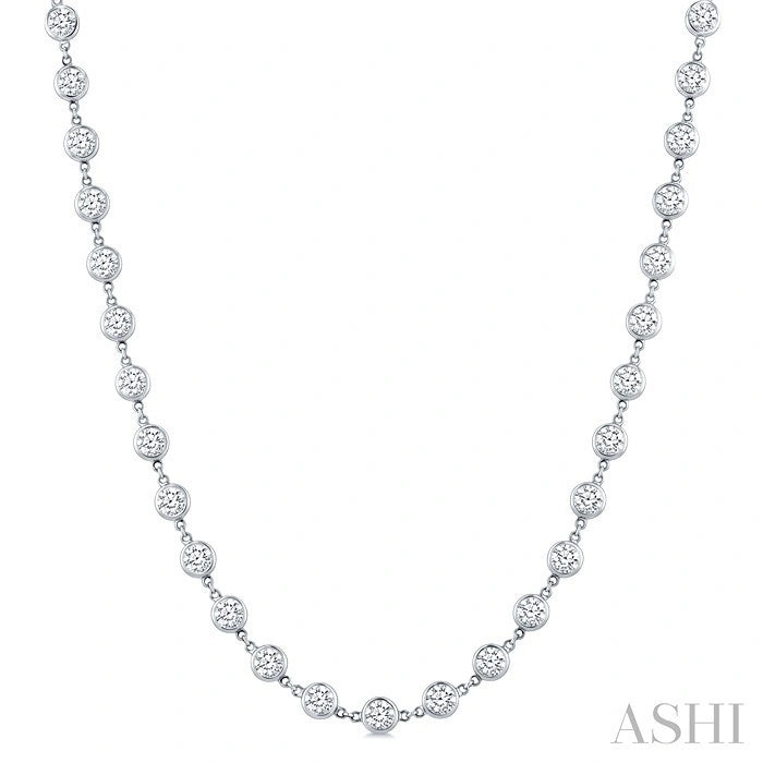 Bezel Set Diamond Station Necklace